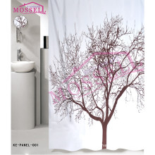 100% polyester printed waterproof shower curtain